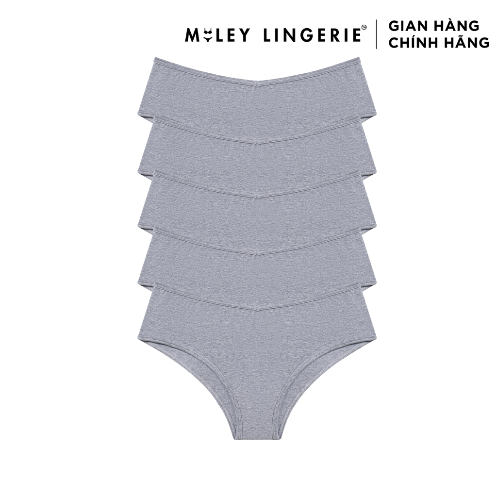 Combo 5 Quần Lót Nữ Cotton Thiên Nhiên Being Me Miley Lingerie- Màu Xám Nhạt