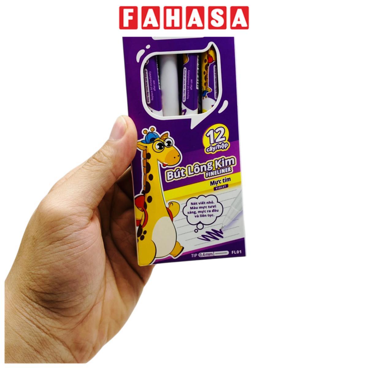 Hộp 12 Cây Bút Lông Kim Gira 0.4 mm - Smart Kids FL01 - Mực Tím