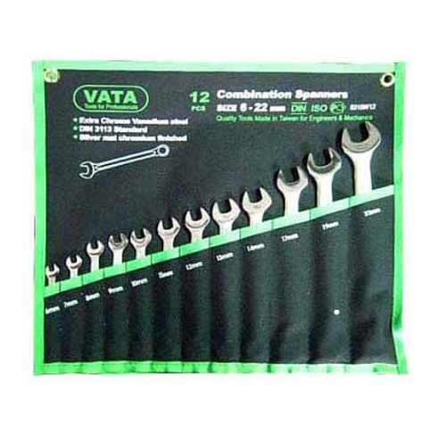 Bộ cờ lê vòng miệng hệ mét 12 chi tiết 6-22mm Vata 8310W12