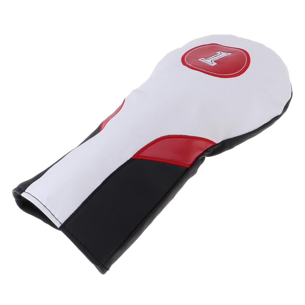 PU Golf Wood Head Cover Set For Golf Driver Fairway Hybrid White