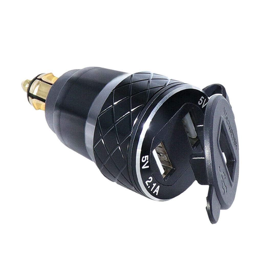 2.1A Voltage Display 2 USB Charger For Motorcycle