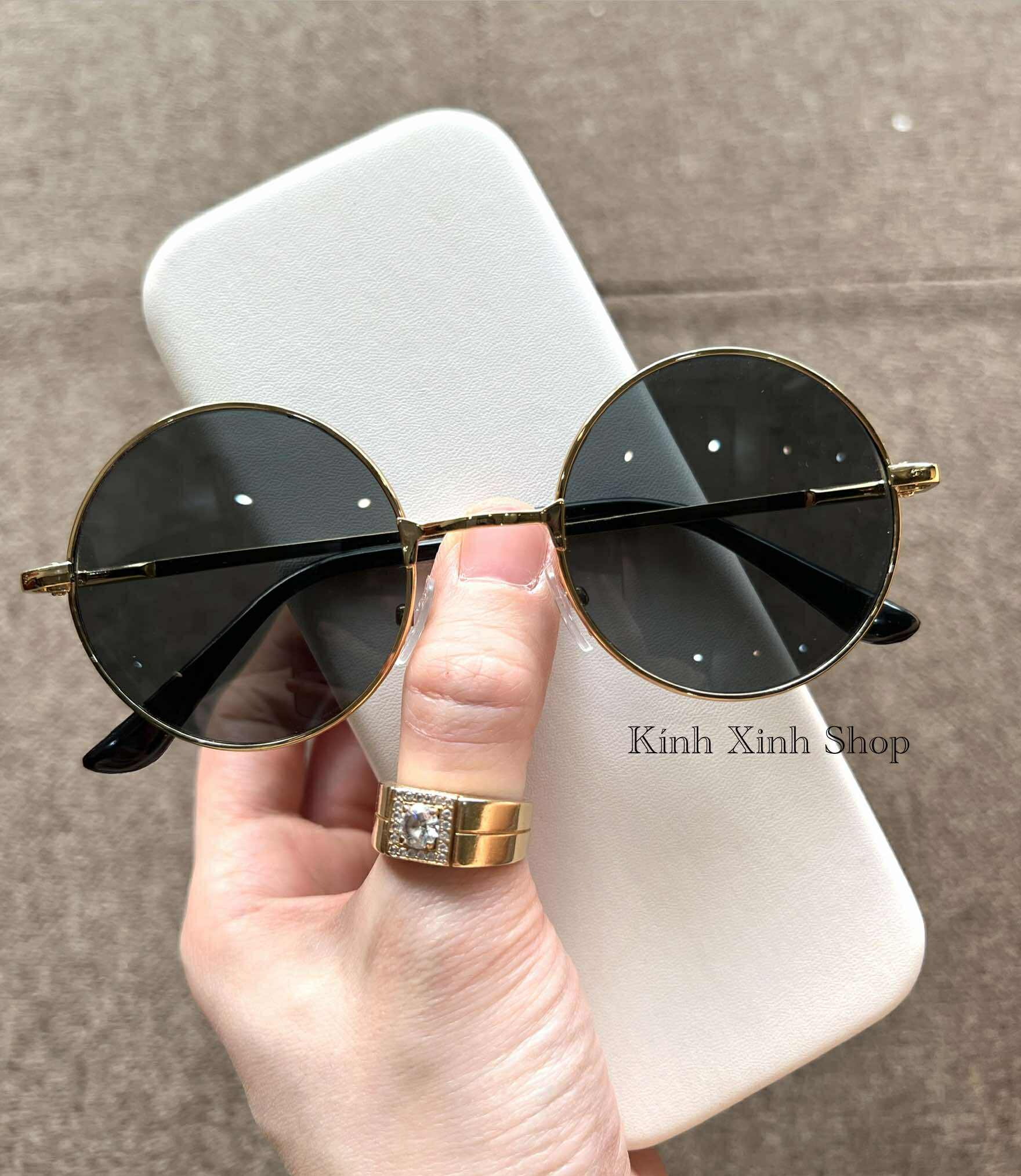 Kính râm nam nữ Mắt tròn nhỏ thời trang thầy bói