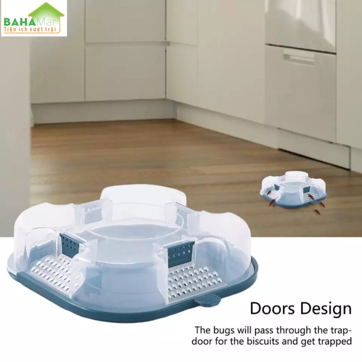 HỘP BẪY GIÁN VÀ CÔN TRÙNG NHỎ TỰ ĐỘNG 2 TẦNG "BAHAMAR" Thiết Kế cửa để gián sẽ đi qua cửa sập không quay ra được và được bị mắc kẹt.