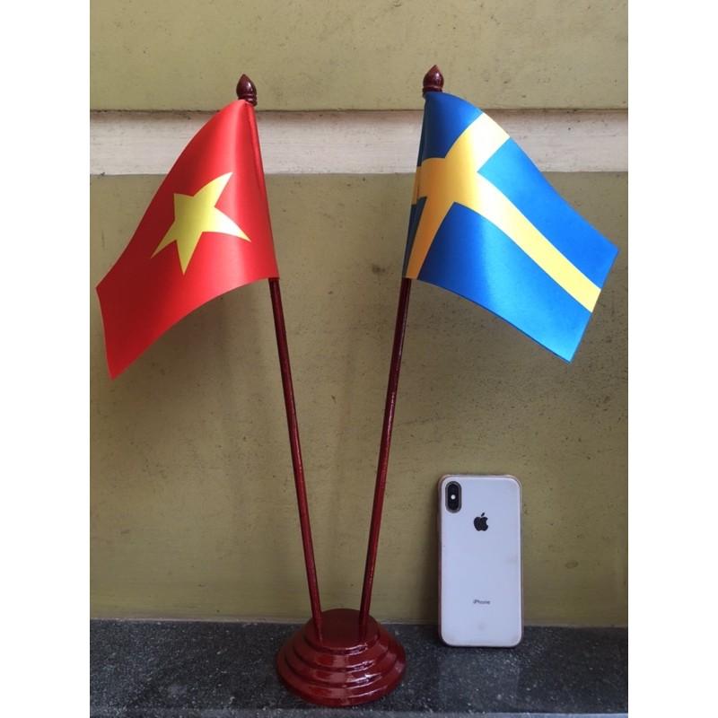 Cờ việt nam thuỵ điển để bàn