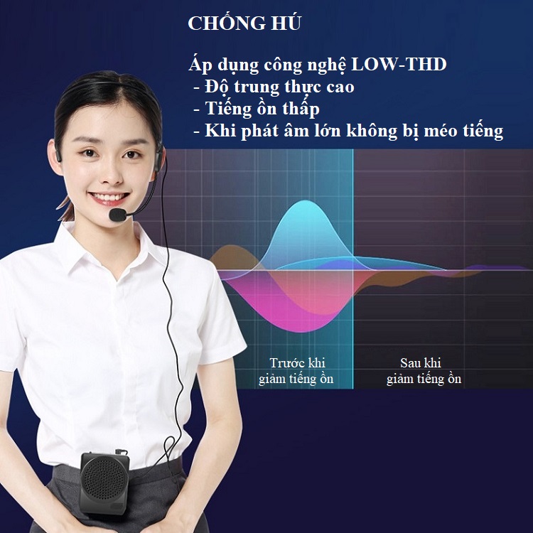 Loa Mic Trợ Giảng G01 (Áp dụng công nghệ LOW-THD chống hú cao, tiếng ồn thấp -thời gian sử dụng lên đến 10 giờ)