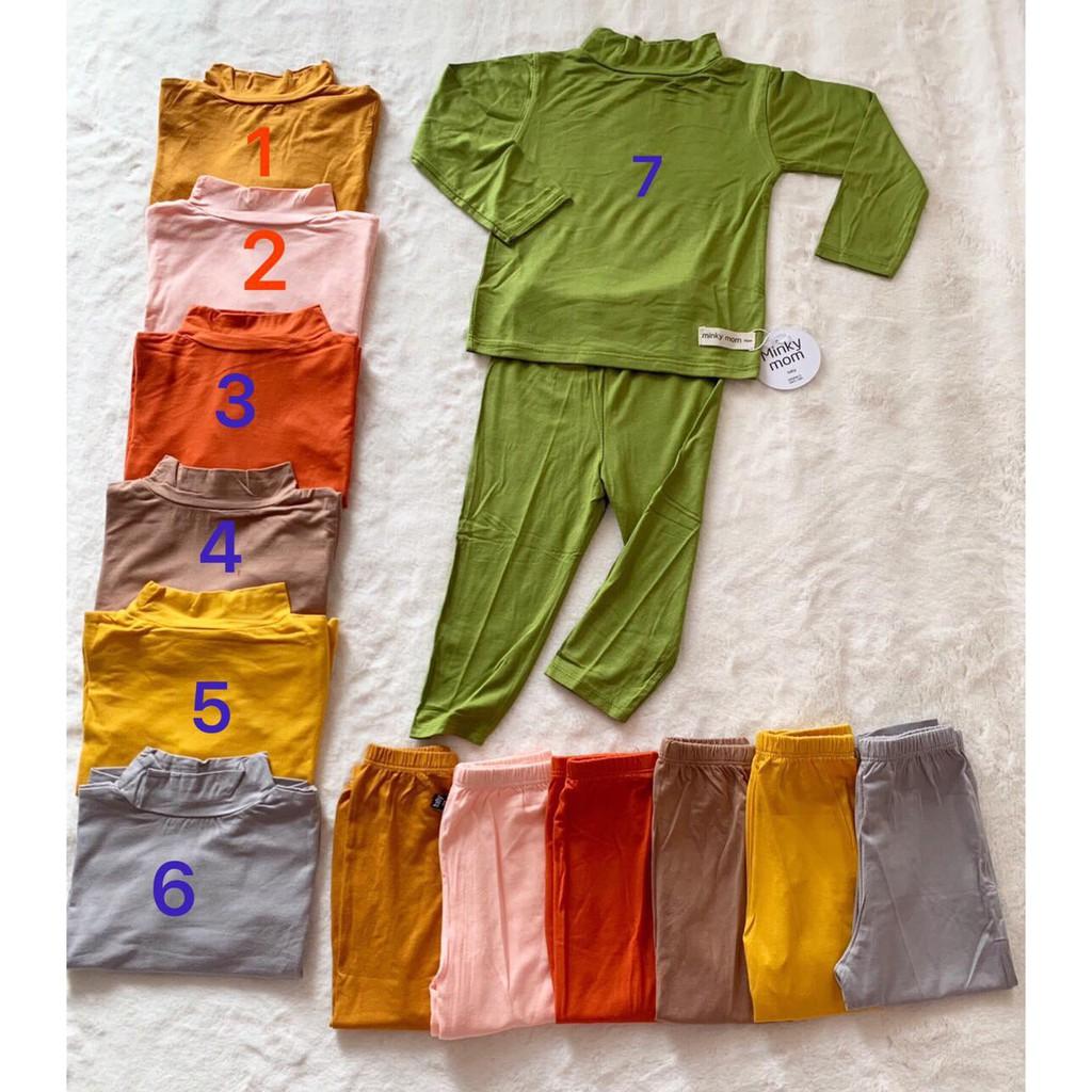 Bộ dài tay cổ cao quần dài lưng thấp cho bé 7-19kg