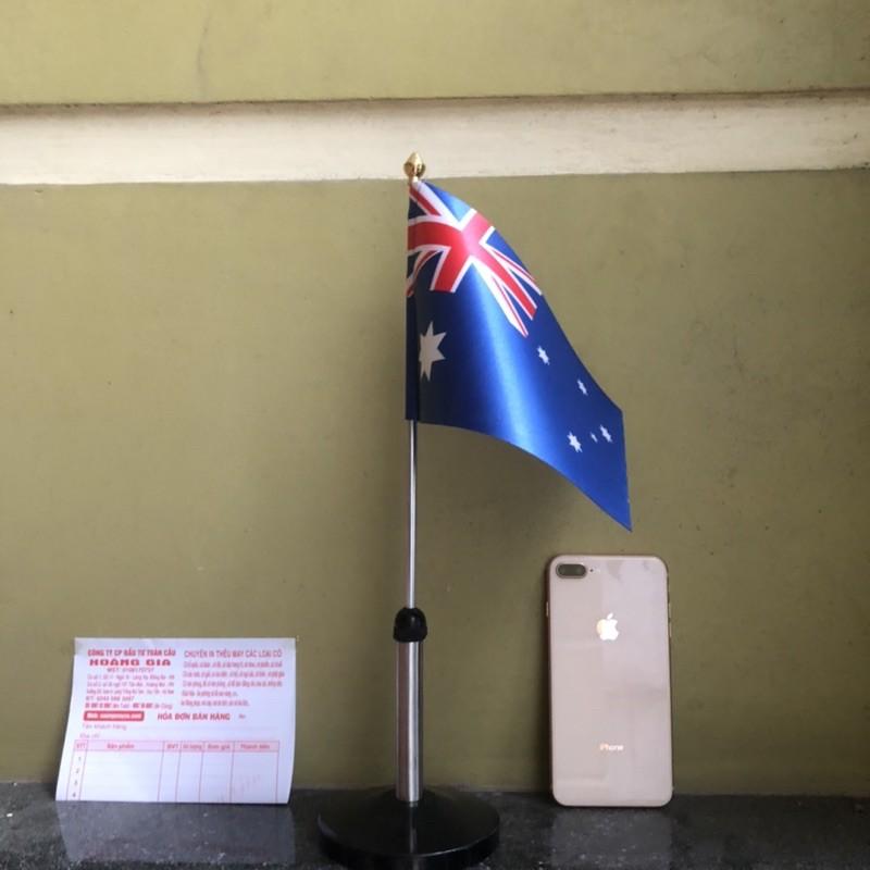Cờ để bàn inox đen đơn Quốc kỳ Australia