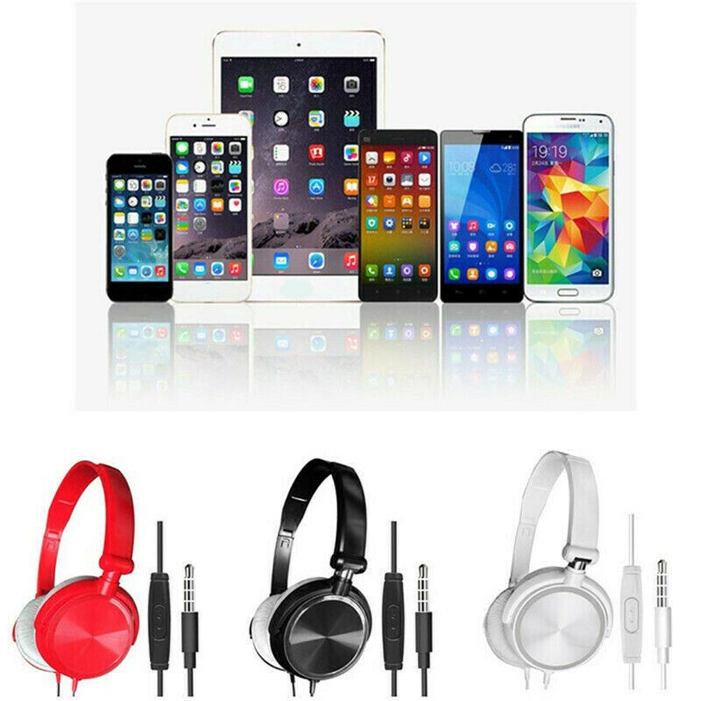 Có Dây 3.5Mm Tai Nghe Trên Tai Tai Nghe Bass Stereo Tai Nghe Chụp Tai Có Micro Dành Cho Chơi Game Điện Thoại Phụ Kiện Máy Tính Đỏ Trắng Đen