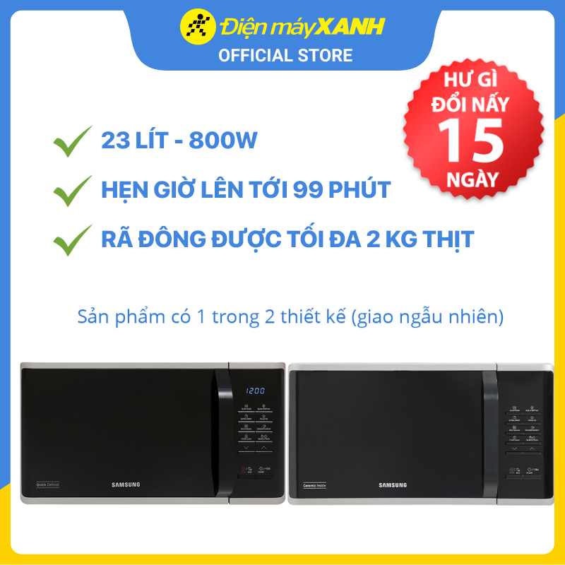 Lò vi sóng Samsung MS23K3513AS/SV 23 lít - Hàng chính hãng