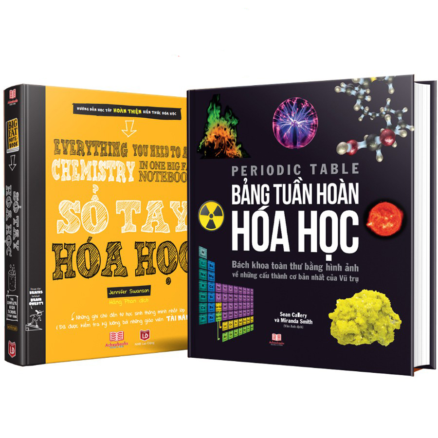 Combo Sách Bảng Tuần Hoàn Hóa Học - Sổ Tay Hóa Học ( Bộ 2 cuốn ) - Tổng Hợp Kiến Thức Hóa Học Lớp 8 Đến Lớp 12 - Á Châu books