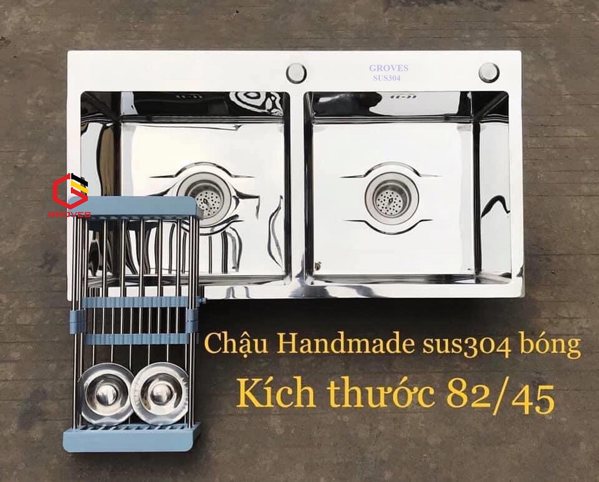 Chậu rửa bát 8245 cân bóng 304