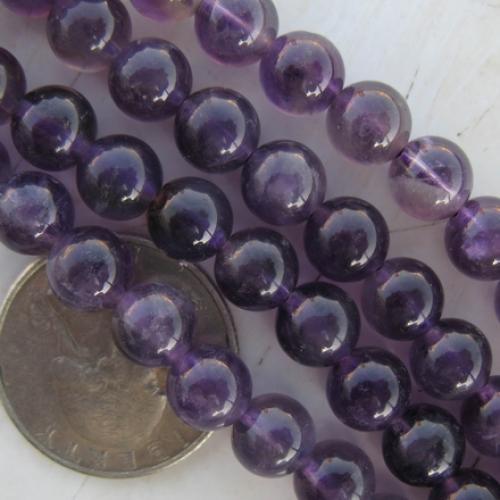 8mm Amethyst  Round Beads Strand 15inch