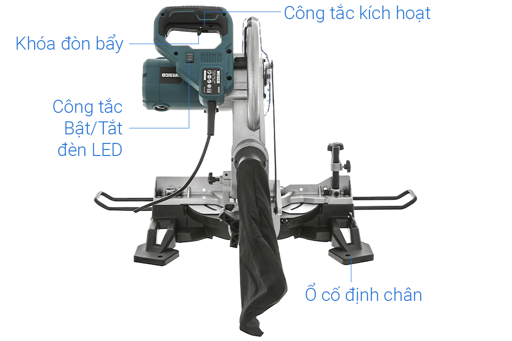 Máy cắt nhôm thanh trượt đa góc Wesco WS7170 1800W- Hàng chính hãng