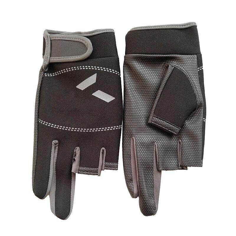 1 Pair Fishing Gloves Men Women Outdoor Fishing Anti-slip 3 Cut Finger Sports Fish Equipment Angling SBR Fishing Gloves One Size