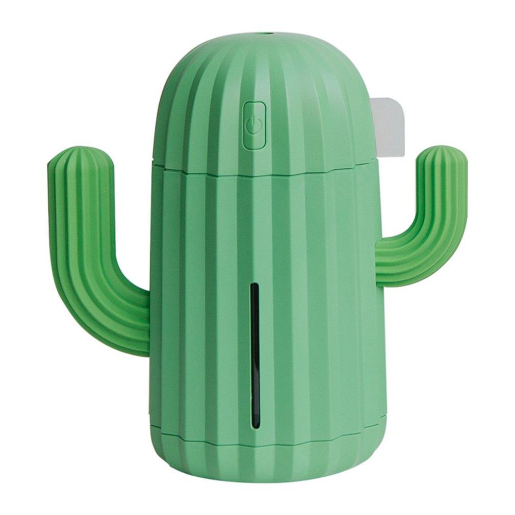 Máy Tạo Độ Ẩm Không Khí Văn Phòng Nhà Xe Ô Tô Mini Air Khuếch Tán Cây Xương Rồng Thiết Kế Cổng USB 340Ml LED Máy Phun Sương Tạo Độ Ẩm Phiên Bản USB