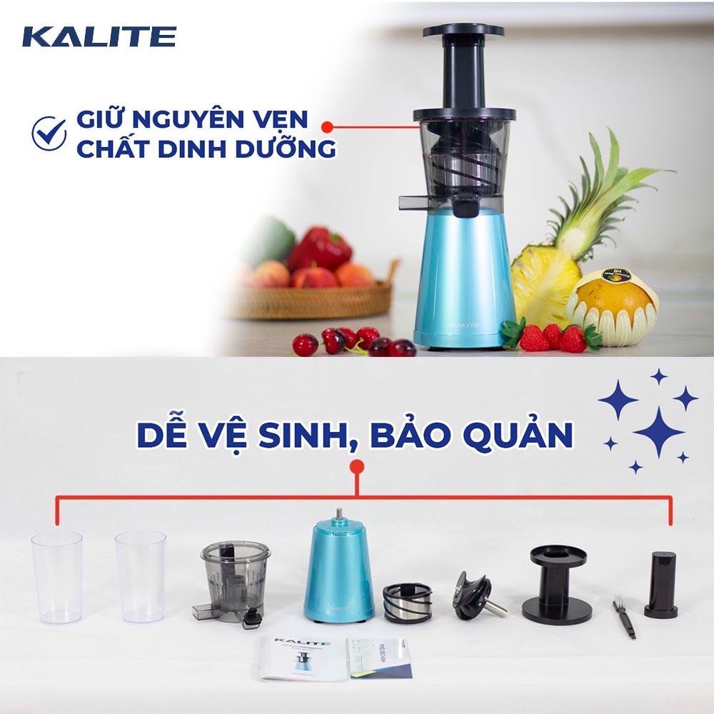 Máy ép hoa quả chậm Kalite KL 530 dung tích 250ml công suất 200W ép hoa quả kiệt bã, Hàng Chính Hãng