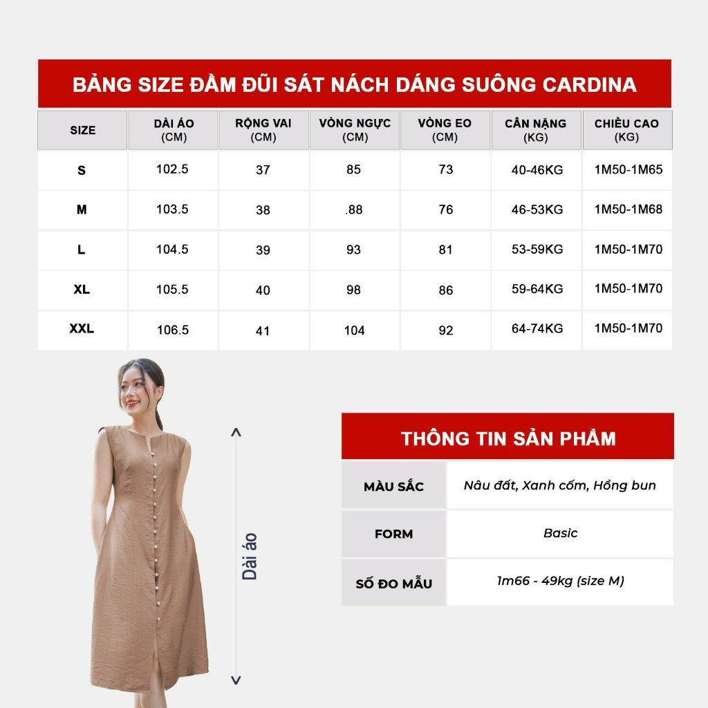 Đầm Nữ Đũi Việt Sát Nách Chất Đũi Cao Cấp Dáng Suông Cài Khuy Giữa Thanh Lịch, Phù Hợp Mặc Nơi Công Sở DV213