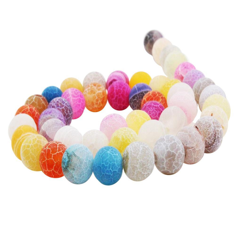 1 Strand 8mm Round Weathering Frosted Stone Loose Beads DIY Crafts Blue