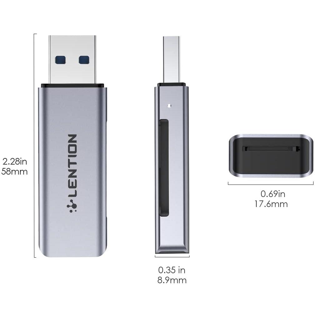 Đầu đọc thẻ USB Type A LENTION H7 - Hàng chính hãng