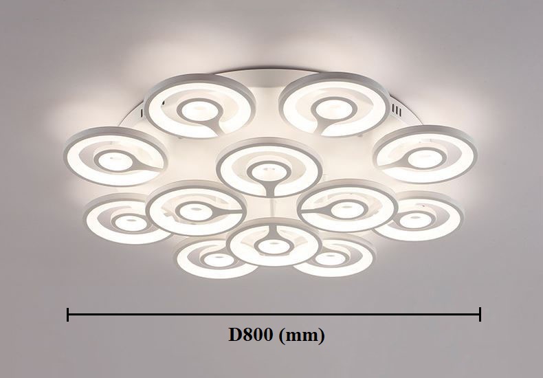 Đèn trần PYKER 3 chế độ ánh sáng hiện đại trang trí nhà cửa, quán cafe - kèm bóng LED chuyên dụng và điều khiển từ xa