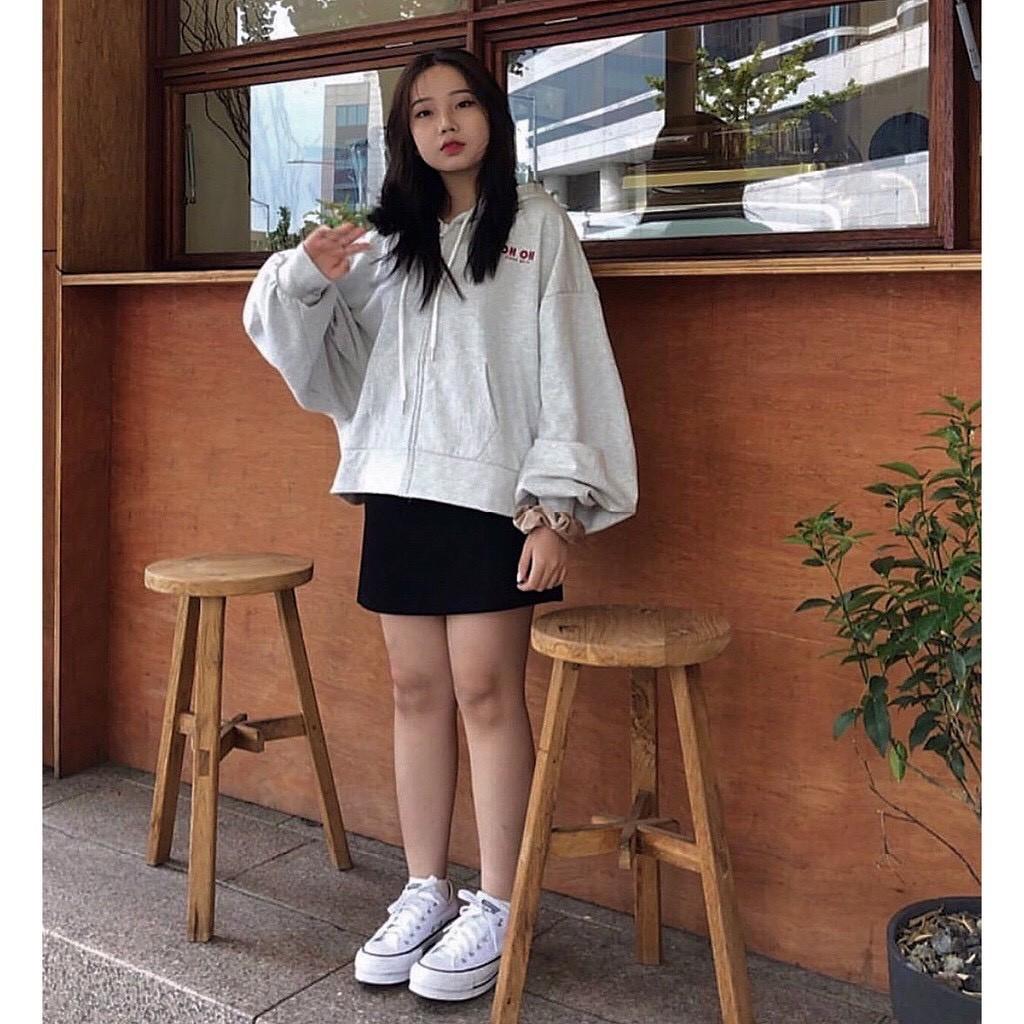 Áo khoác hoodie In Logo OHOH form rộng unisex Siêu Hot, Dành cho nam và nữ Có Dây Kéo Ulzzang