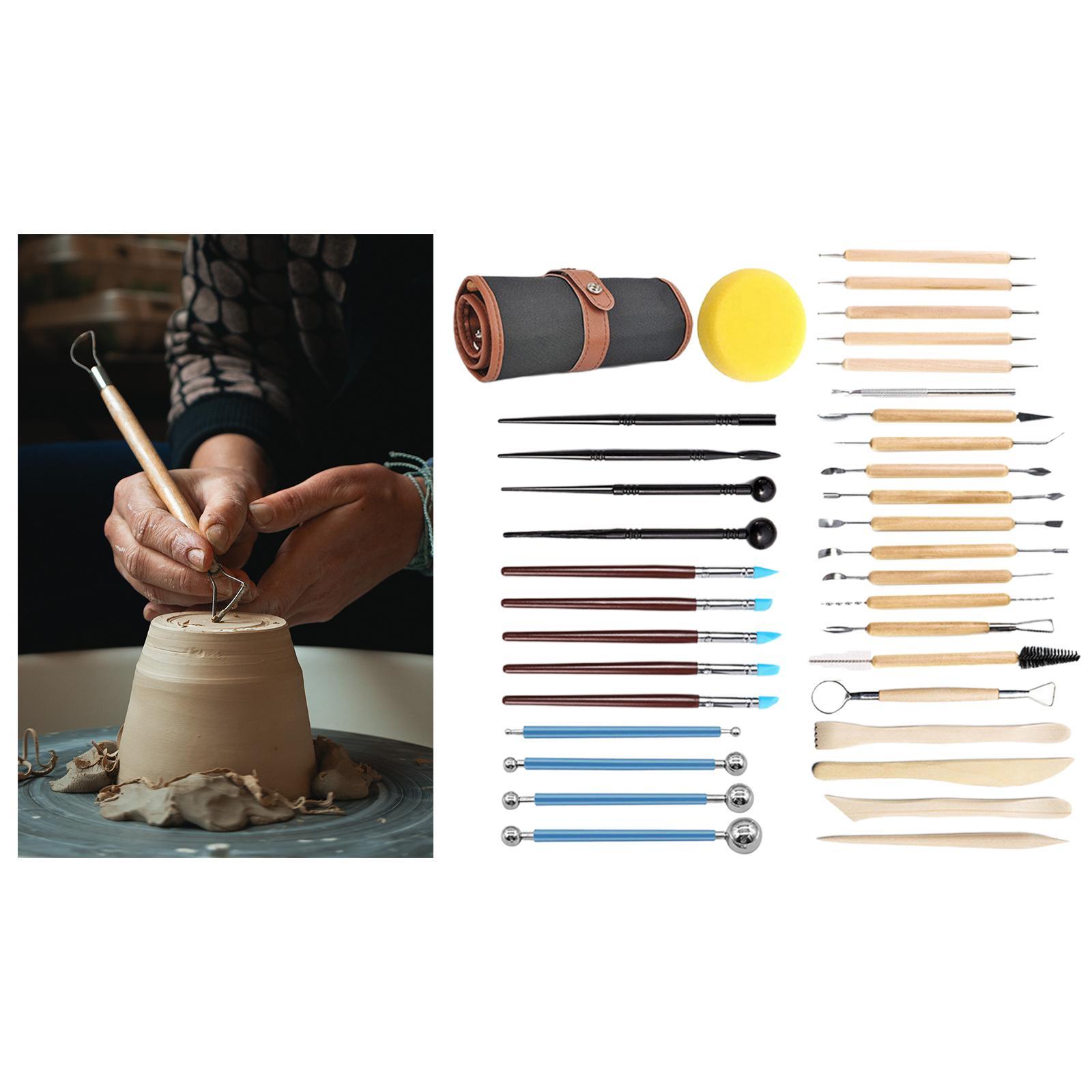 36x Pottery Tool Clay Sculpting Tools Kit Modeling Clay for DIY Handicraft