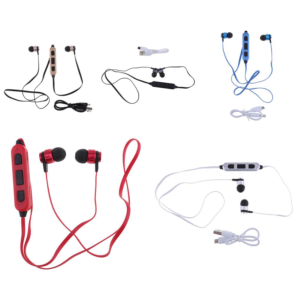 Bluetooth Headphones with TF Card Slot,Sweatproof Wireless In Ear Earbuds Headsets Bluetooth 4.2 Noise Cancelling Sports Magnetic Bluetooth Wireless Sports Headset