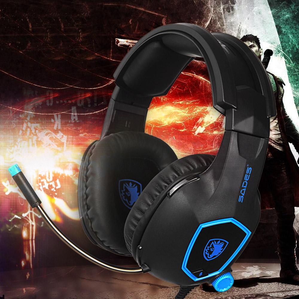 Tai nghe chơi game SADES SA-818 có dây 3.5mm loại bỏ tiếng ồn với Điều khiển âm lượng micrô