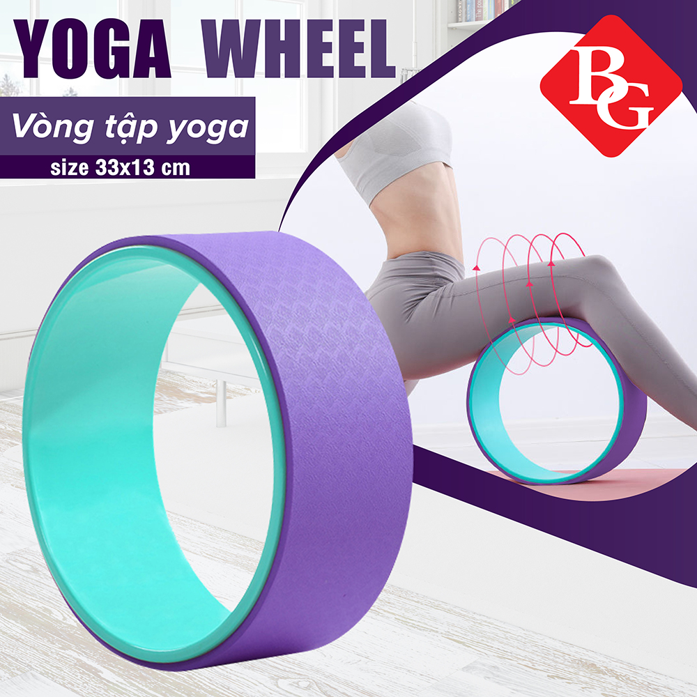 BG Vòng Tập Yoga BLUE PURPLE, Vòng Yoga Pilates Nhựa ABS 31cm Tập Lưng Cao Cấp Chính Hãng Yoga Wheel (hàng nhập khẩu)