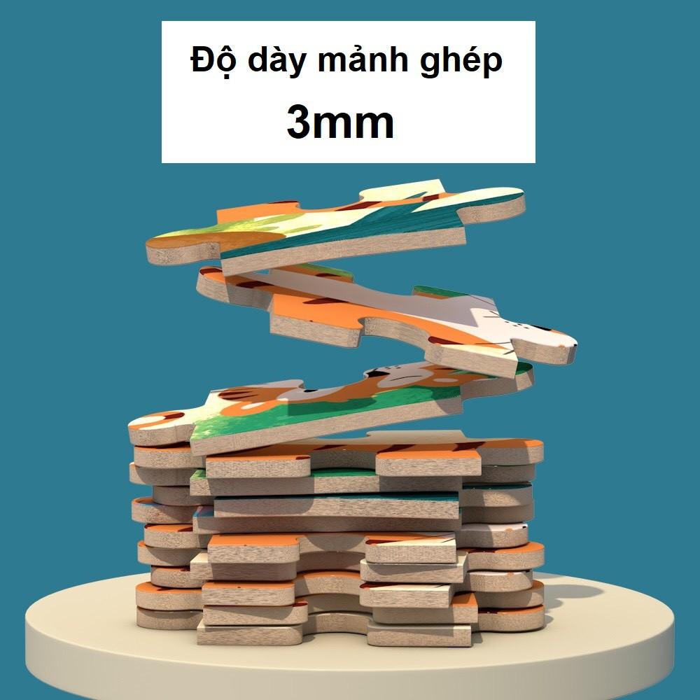 Xếp hình gỗ 4-12 mảnh đồ chơi xếp hình hộp thiếc nhiều chủ đề cho bé