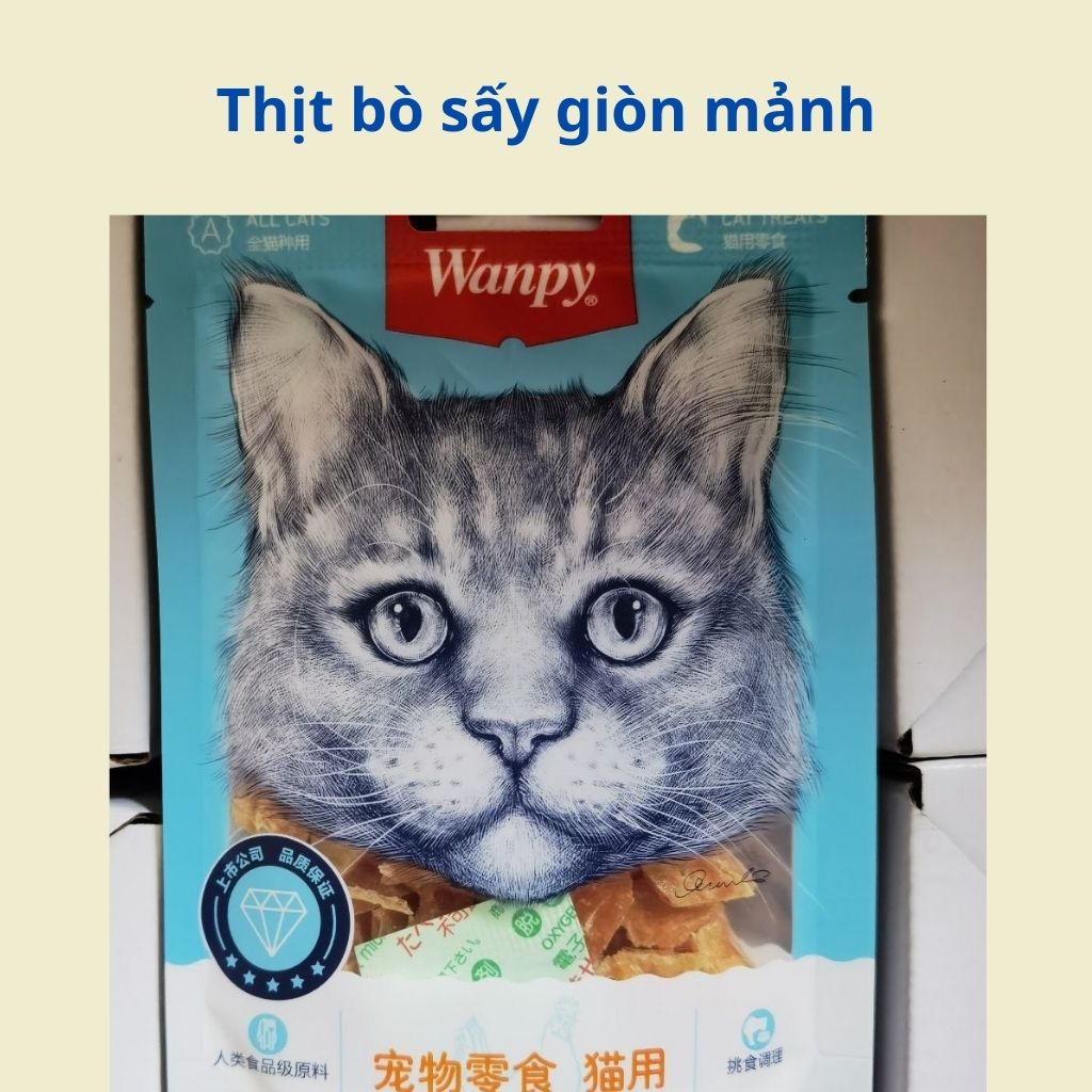 Bánh thưởng thịt xay ăn vặt WANPY cho mèo - gói 25,30g