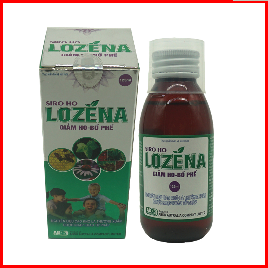 [COMBO 2 HỘP] Siro ho LOZENA chứa cao lá thường xuân, giảm ho cảm, ho gió, họ dị ứng