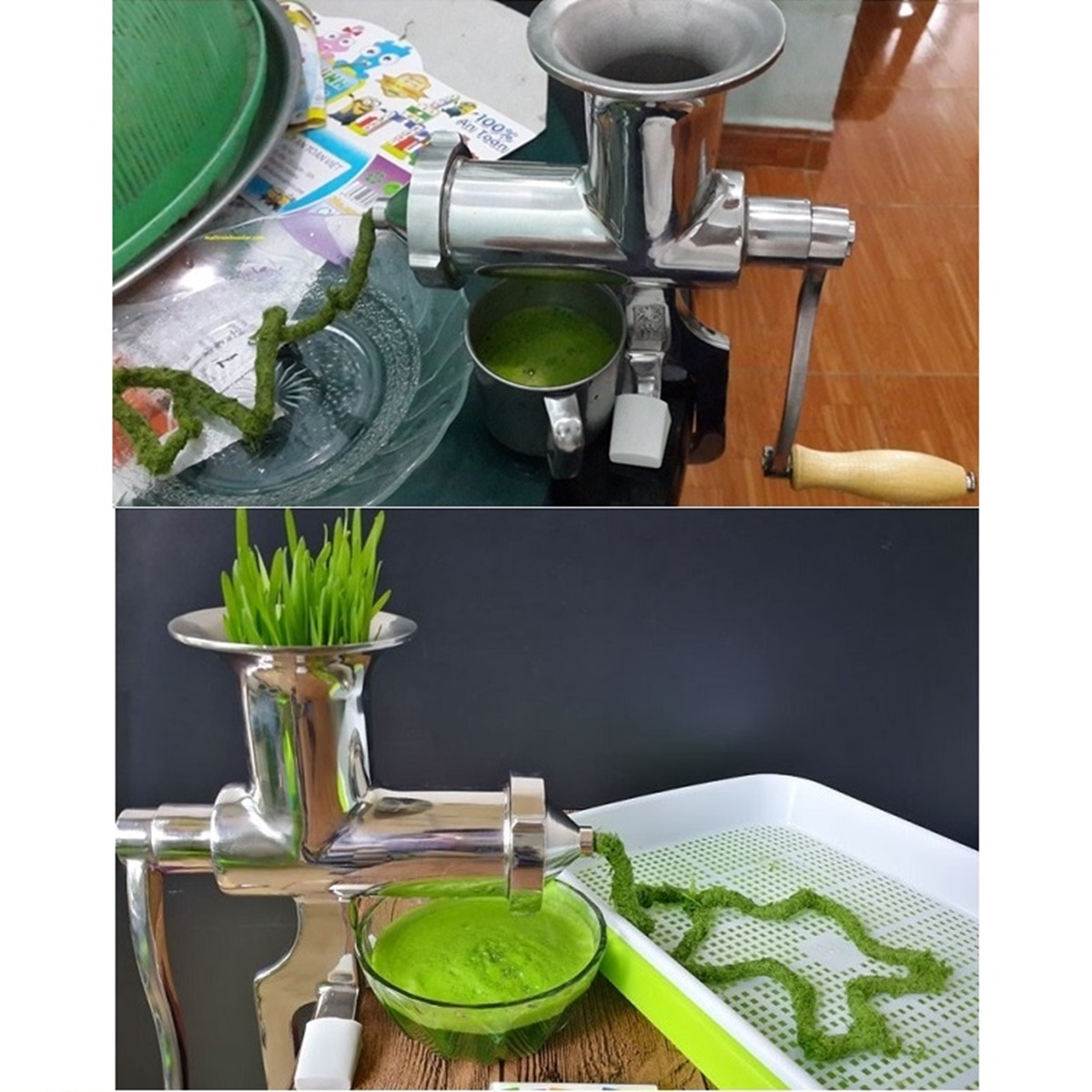 Máy ép trái cây – cỏ lúa mì bằng tay chất liệu inox Manual Wheet Grass Juicer