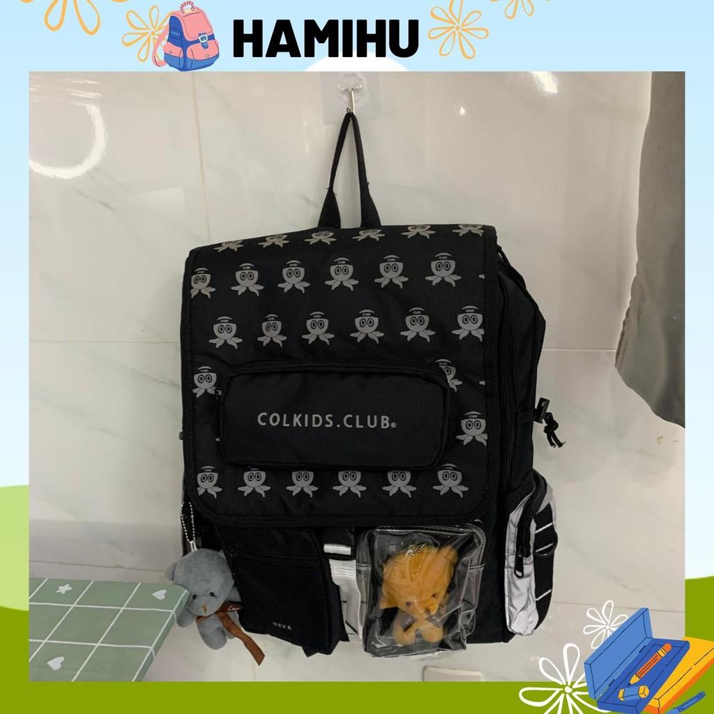 Balo đi học, balo thời trang Hamihu HM6, balo đựng laptop có chữ Colkids Club phong cách Hàn Quốc