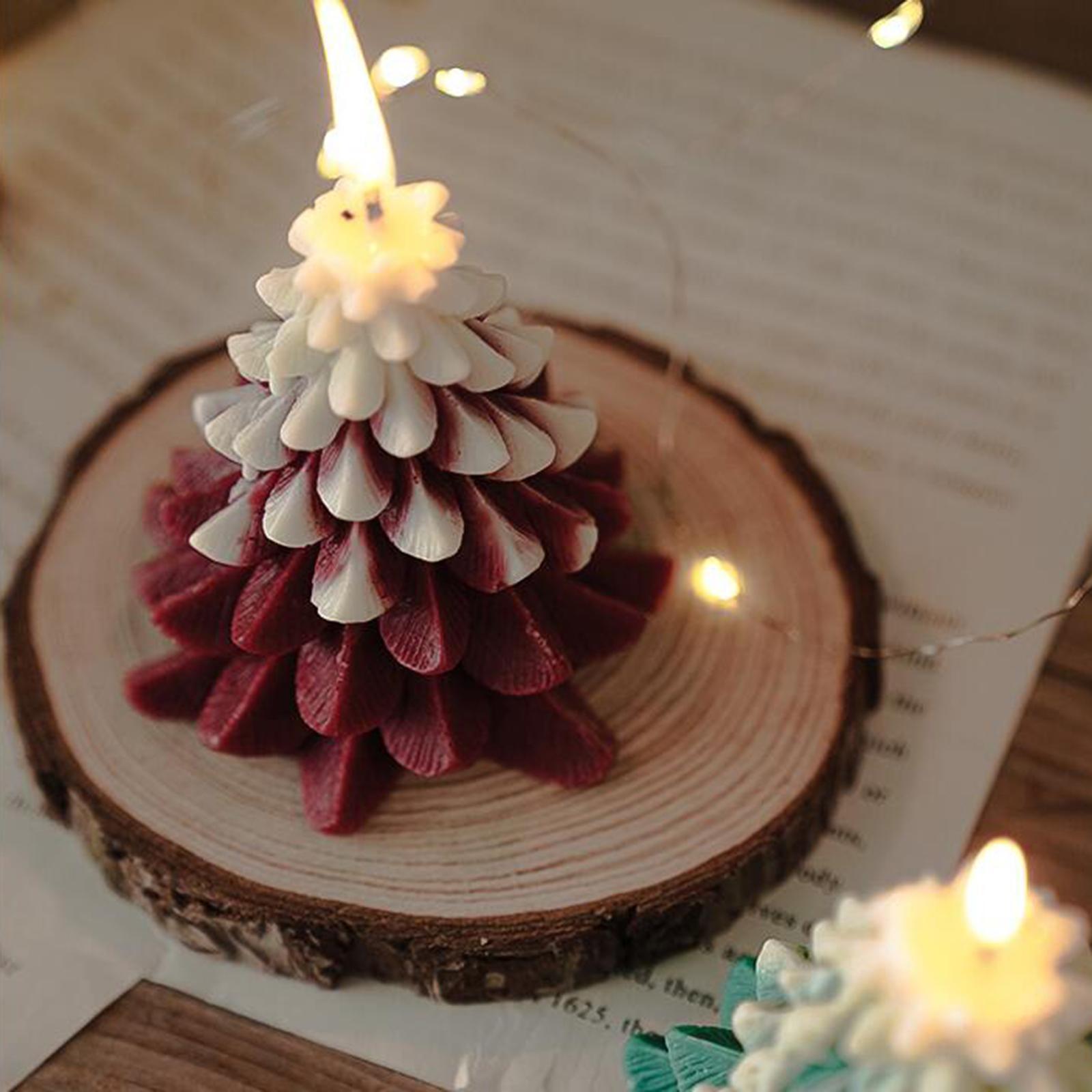 2PCS Christmas Tree Scented Candle Halloween Bar Home Decorative Photo Props