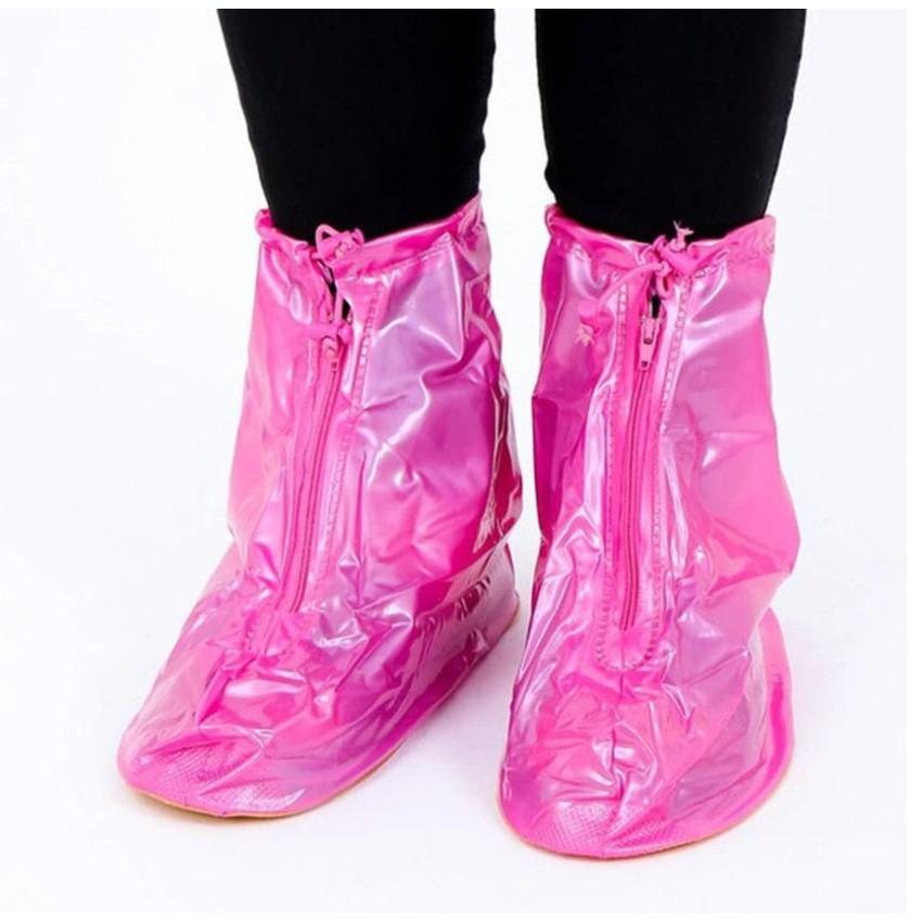 Đôi ủng cao su đi mưa bảo vệ giày có đế chống trơn trượt