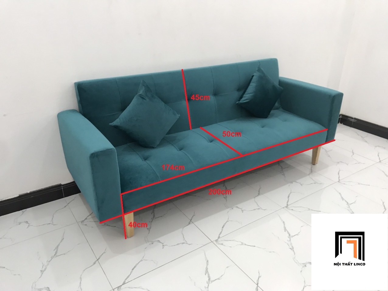 Bộ bàn ghế sofa BTV giá rẻ màu xanh lá nhiều kích cỡ