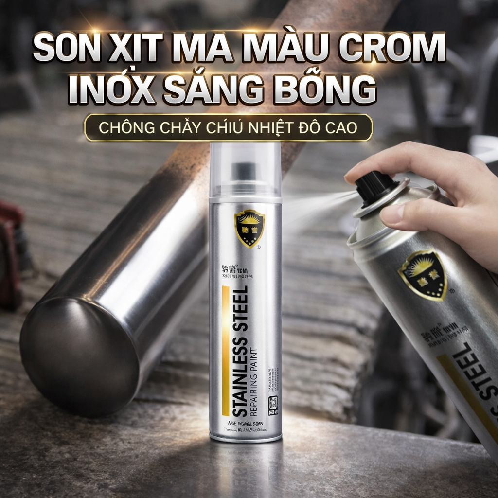 Sơn Mạ Crom Chống Cháy Chịu Nhiệt Độ Cao - Sơn Sắt Thép Gỉ Sét, Chống Ăn Mòn Hiệu Quả