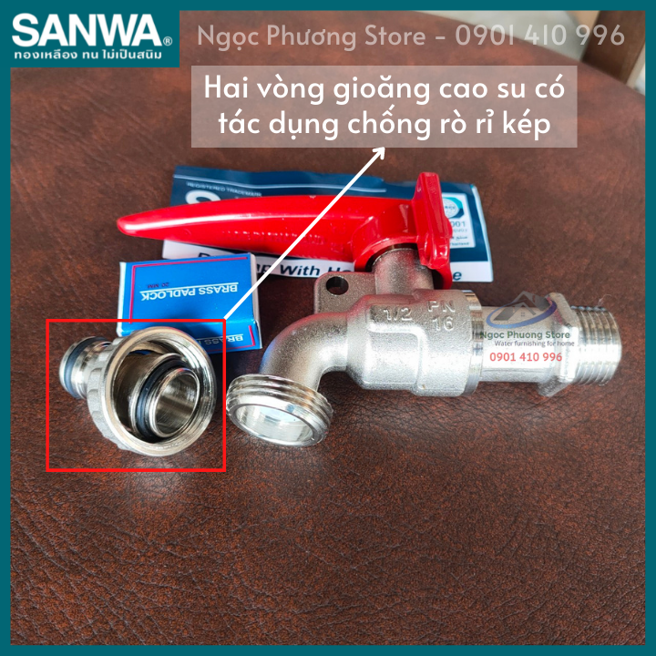 Vòi vườn, vòi hồ, vòi nước có chìa khóa SANWA, 100% nhập khẩu, Phi 21mm CKT15L