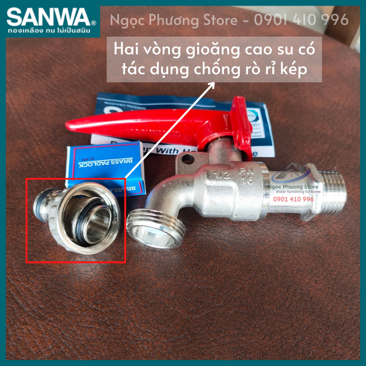 [SANWA THÁI LAN] Vòi vườn, vòi hồ, vòi nước có chìa khóa SANWA, 100% nhập khẩu, Phi 21mm CKT15L