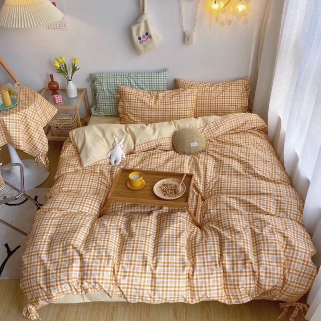 Set Cotton Hàn Quốc Living Dây Nơ Hàng Nhập Khẩu Cao Cấp 4 Món