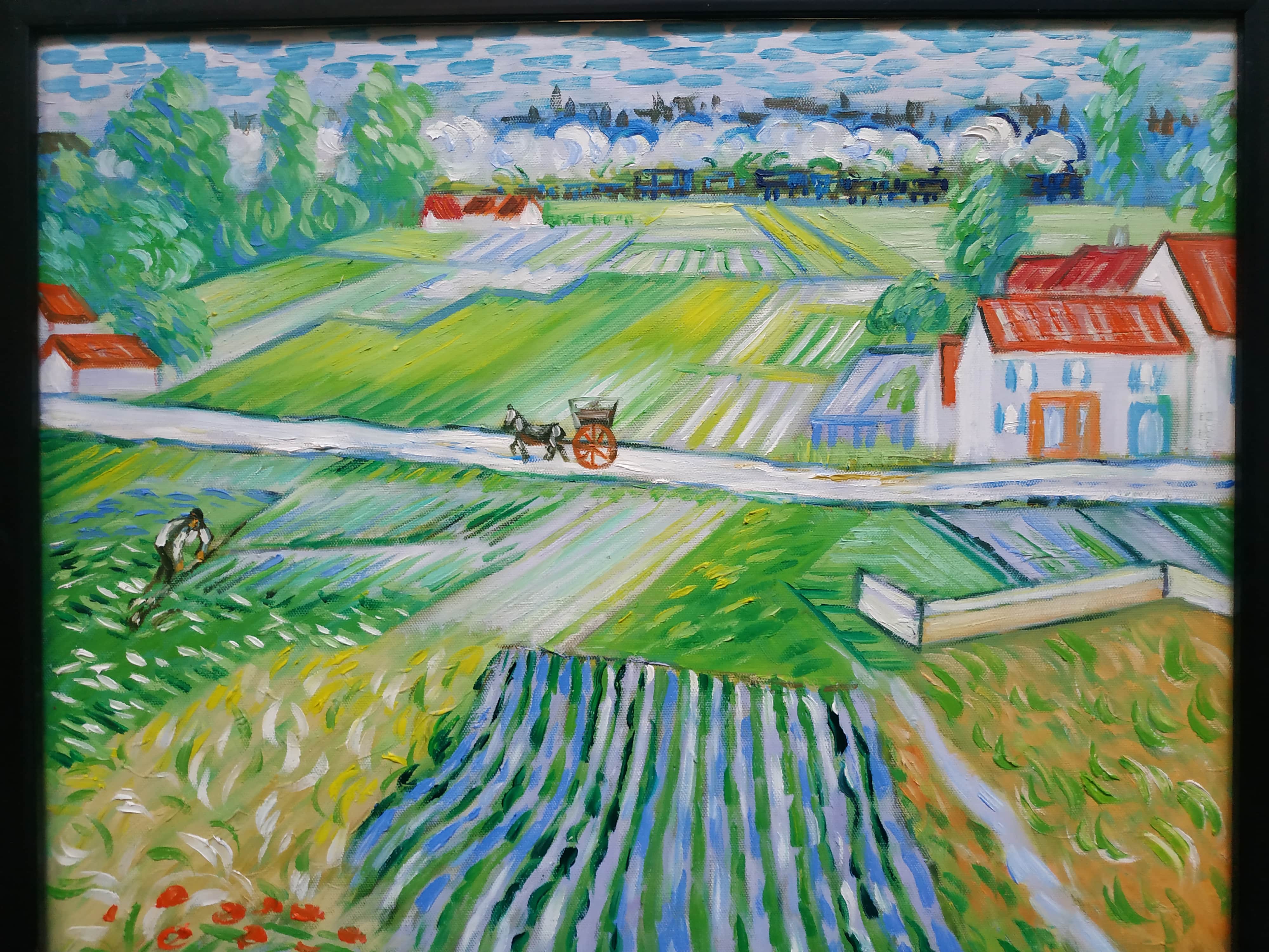 Tranh Sơn Dầu Vẽ Tay 40x50cm - Sau Cơn Mưa (Van Gogh)