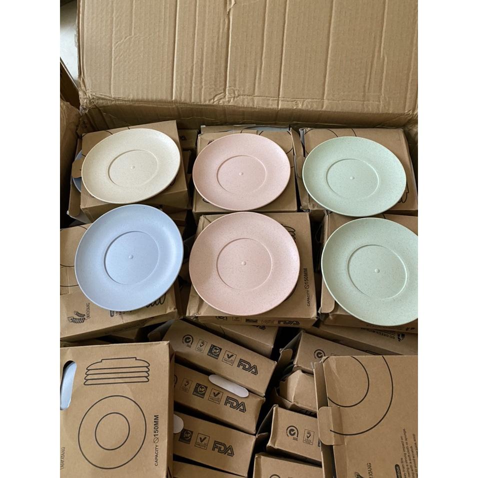 Set 6 Đĩa Lúa Mạch Dạng Tròn Chịu Nhiệt Tốt