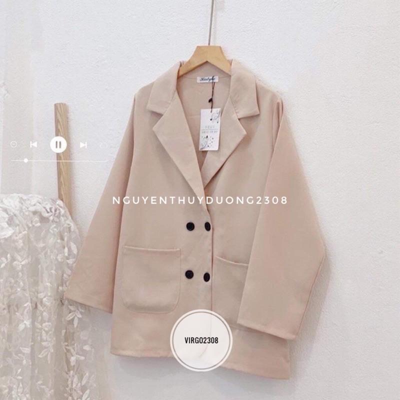 Áo blazer 1 lớp 4 cúc phong cách Hàn Quốc