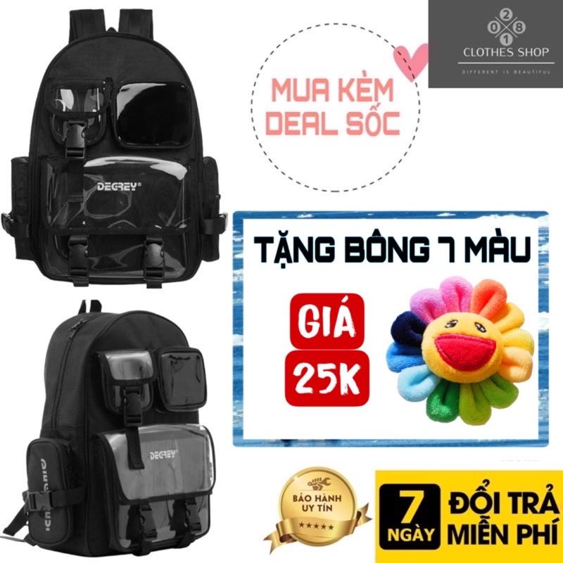 Balo Degrey Black Backpack 2810 Clothes Shop Balo Đi Học Đen Ulzzang Unisex