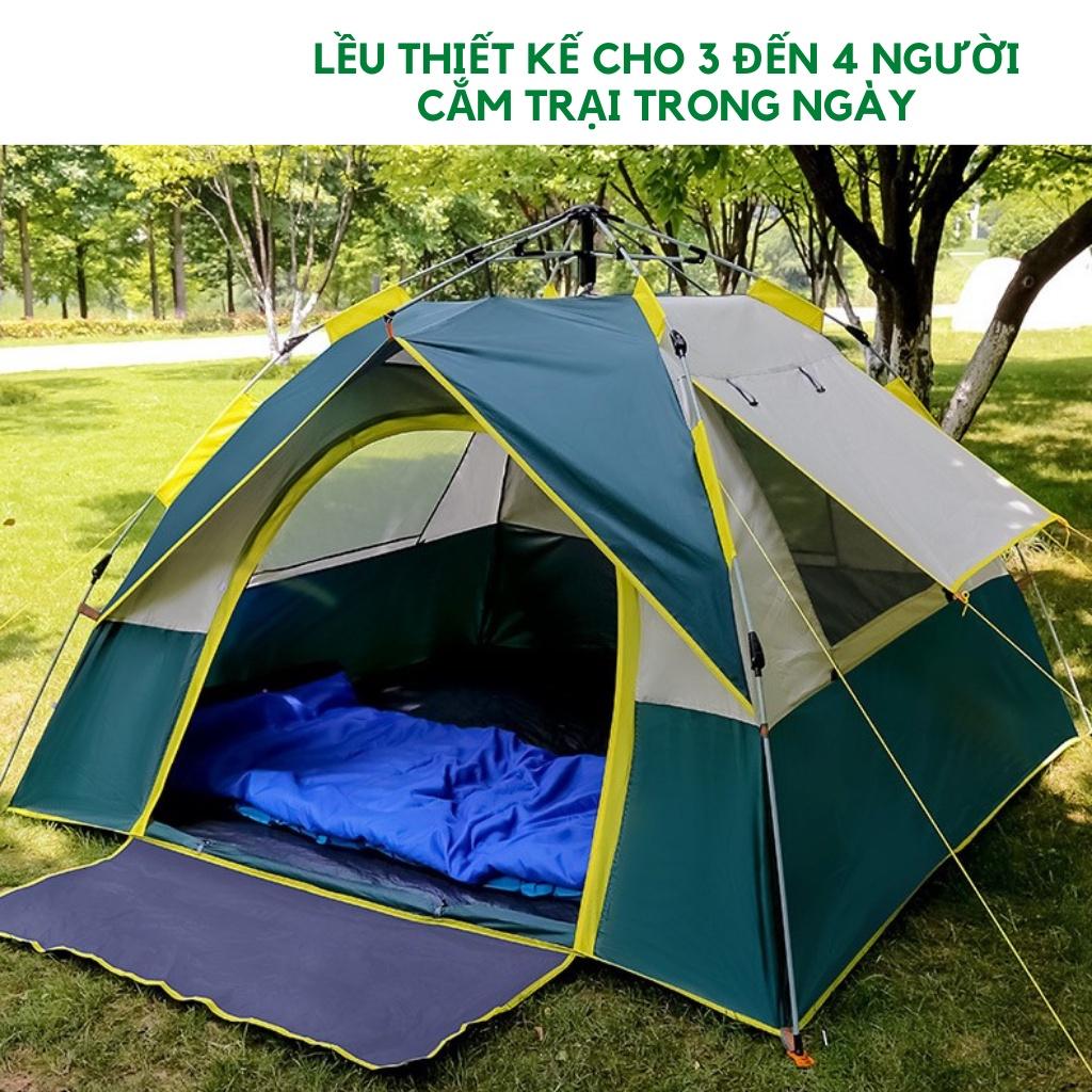 Lều Cắm Trại Du Lịch Tự Bung 4-6 người, Lều Dã Ngoại Ngoài Trời Chống Thấm Nước, Chống Tia Tử Ngoại