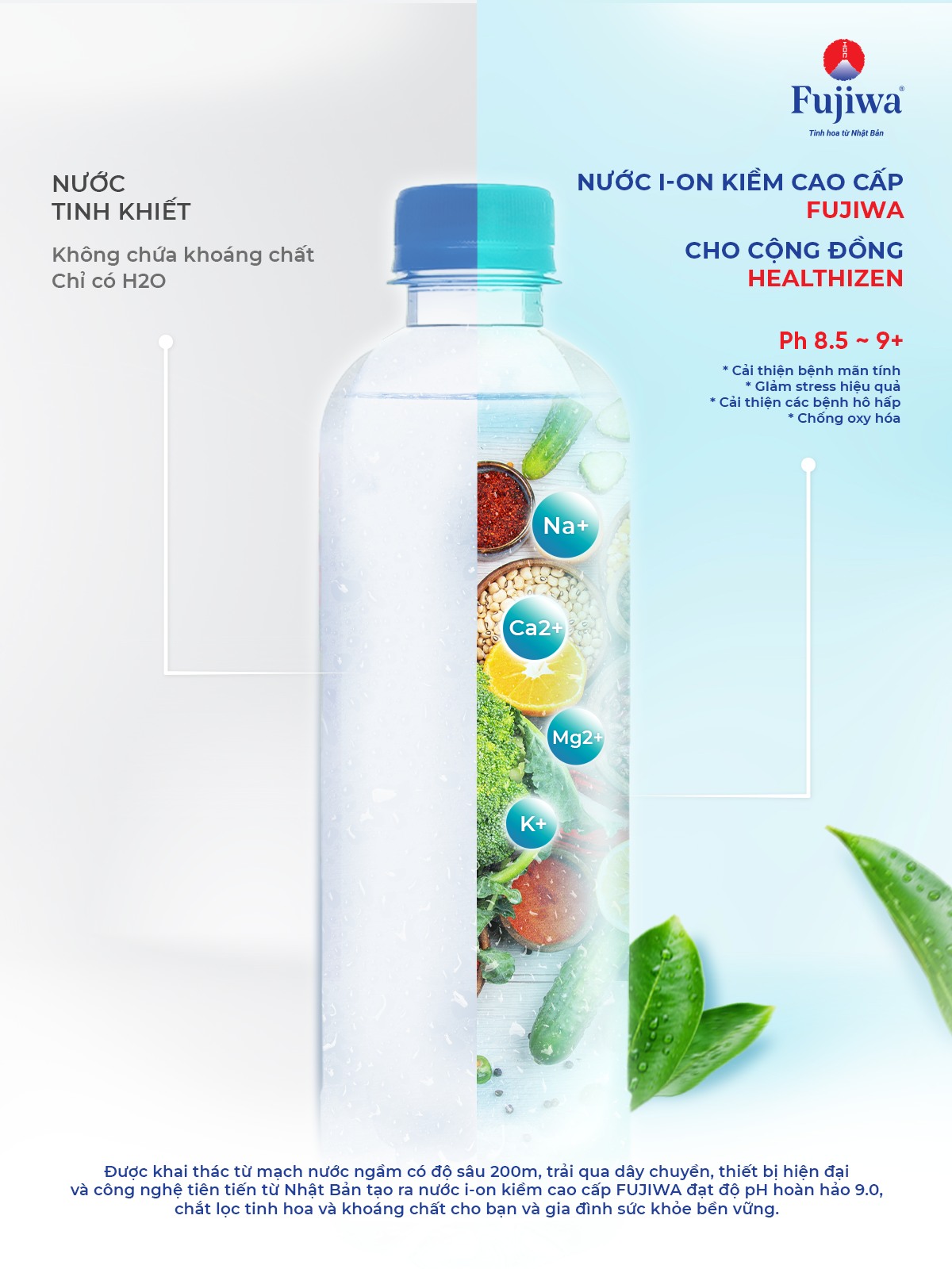 Thùng 20 Chai 680ml Nước Uống Ion Kiềm Cao Cấp Đóng Chai Fujiwa - Nước uống Detox với Công Nghệ Điện Phân Ion Kiềm