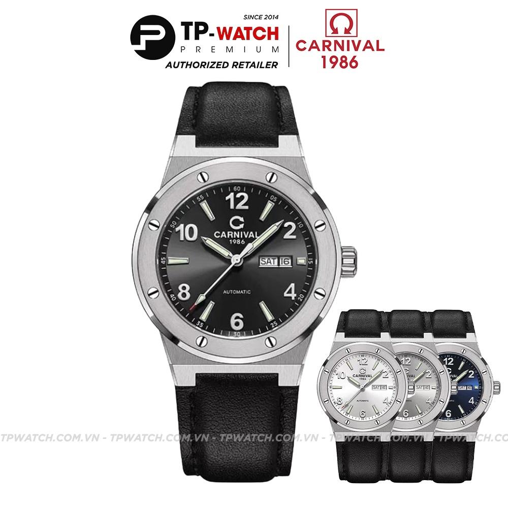 Đồng Hồ Nam Dây Da Carnival 8089G-VT-DD Automatic - Kính Sapphire - Size 42mm - 4 Màu