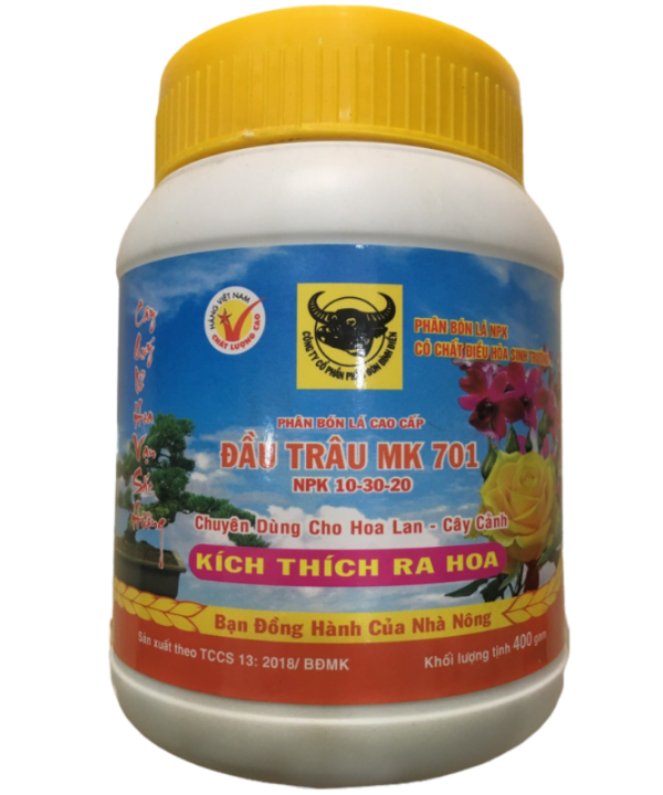 Phân bón Đầu trâu 701 giúp TẠO MẦM HOA - KÍCH THÍCH RA HOA TẬP TRUNG hộp 400g