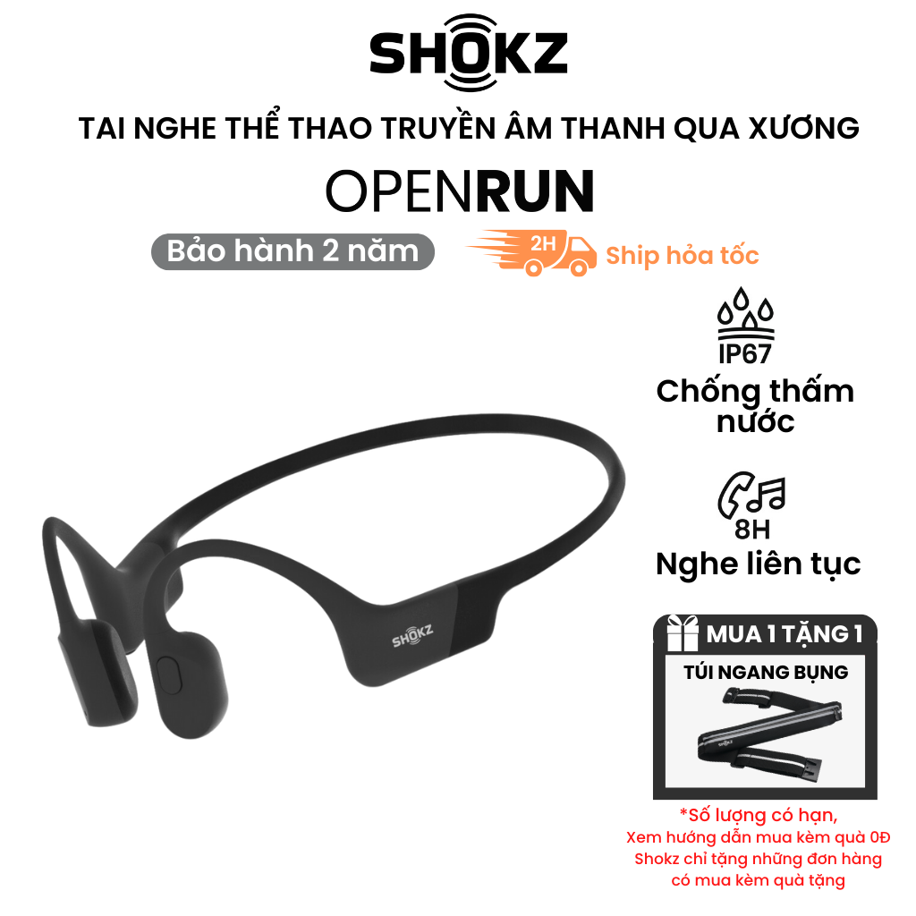 Tai Nghe Bluetooth Thể Thao Truyền Âm Thanh Qua Xương SHOKZ OPEN RUN S803 - Hàng chính hãng